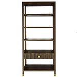 Стеллаж Elsa Dreams Walnut со стеклянными полками и ящиком варинант исполнения - 7 | Loft Concept в Москве