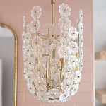 Подвесной светильник декорированный цветами из стекла Lightness of Flowers варинант исполнения - 4 | Loft Concept в Москве