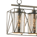 Люстра прямоугольная с 5-ю плафонами из стекла с узором Translucent Pattern варинант исполнения - 1 | Loft Concept в Москве