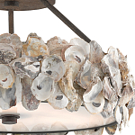 Потолочный светильник круглый с абажуром из устричных раковин Sea Ravens варинант исполнения - 1 | Loft Concept в Москве