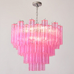 Элитная Люстра Textured Glass Pink Chandelier Ярко Розовое стекло варинант исполнения - 4 | Loft Concept в Москве