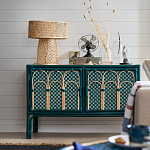 Комод для посуды из ротанга Felice Rattan Green варинант исполнения - 6 | Loft Concept в Москве