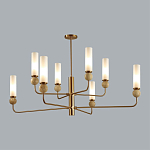 Люстра на штанге с 8-ю цилиндрическими матовыми плафонами и шарами из камня Orb Essence варинант исполнения - 10 | Loft Concept в Москве