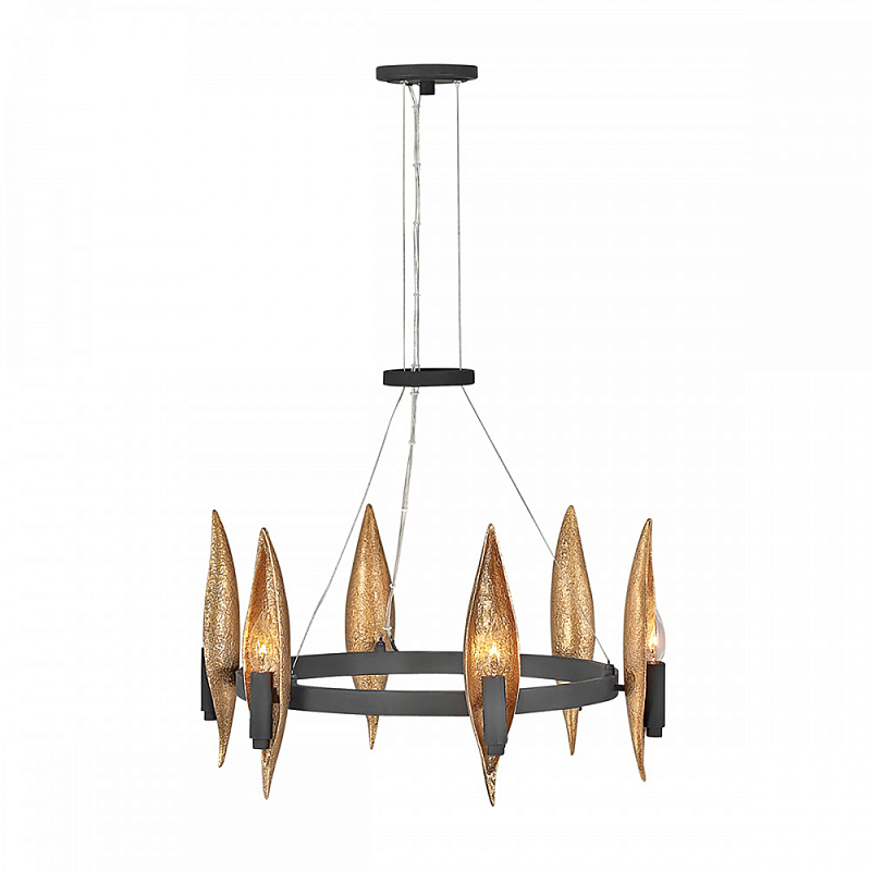 Люстра Hinkley 6 патронов Черный Янтарный в Москве | Loft Concept 