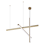 Люстра с 3-мя  пересекающимися цилиндрическими плафонами на тонких тросах Trumpet tube варинант исполнения - 4 | Loft Concept в Москве