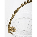 Чаша из прозрачного стекла на ножке с бронзовой ручкой в виде ветки Eden Garden варинант исполнения - 5 | Loft Concept в Москве