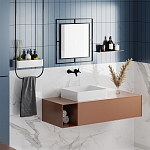 Настенное зеркало квадратной формы в черной металлической раме CORNER MIRROR BLACK варинант исполнения - 2 | Loft Concept в Москве