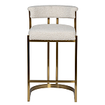 Стул барный букле бежевый с каркасом цвета матовое золото Tactility варинант исполнения - 1 | Loft Concept в Москве