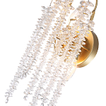 Бра с хрустальными прозрачными подвесками и круглым основанием золотого цвета FAIRYTREE Light варинант исполнения - 2 | Loft Concept в Москве