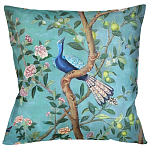 Подушка декоративная с изображением птицы в саду Chinoiserie Bird in the Garden Cushion варинант исполнения - 1 | Loft Concept в Москве