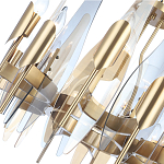 Люстра с вертикальными стеклянными элементами и металлическим каркасом цвета Латунь Vertical Glass варинант исполнения - 3 | Loft Concept в Москве