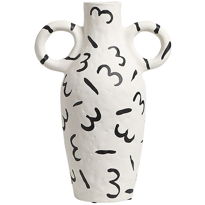   White Doodle Vase M     | Loft Concept 