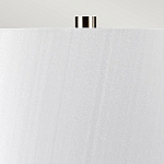 Настольная лампа с круглым фарфоровым основанием ручной работы с покрытием глазурью и белым абажуром из искусственного шелка Elstead Lighting варинант исполнения - 3 | Loft Concept в Москве