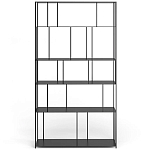 Стеллаж из металла широкий Wide Menzie Metal Rack Black варинант исполнения - 2 | Loft Concept в Москве