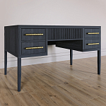 Большой Рабочий стол Primo с 5 выдвижными ящиками Черный дуб варинант исполнения - 2 | Loft Concept в Москве