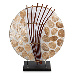 Настольная лампа из перламутра и дерева на подставке Indonesian Shell варинант исполнения - 1 | Loft Concept в Москве