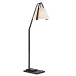 Торшер с черным каркасом и белым тканевым абажуром в форме конуса Stylish Solution варинант исполнения - 1 | Loft Concept в Москве