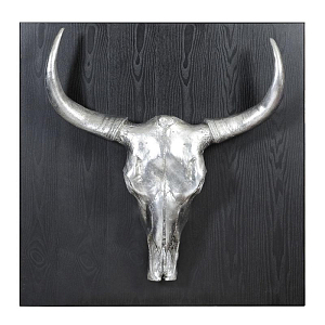 Панно Серебряный Череп с рогами