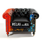 Кресло "Умный Умник" Rick and Morty graffiti chair натуральная кожа  варинант исполнения - 2 | Loft Concept в Москве