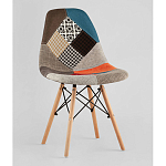 Пластиковый стул на ножках из массива бука Eames Пэчворк варинант исполнения - 1 | Loft Concept в Москве