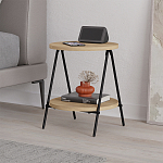 Стол приставной с 2-мя круглыми столешницами из дерева ESSEL OAK варинант исполнения - 6 | Loft Concept в Москве