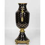 Ваза черного цвета из фарфора с золотистым узором и бронзовыми элементами Eden Garden porcelain and bronze варинант исполнения - 6 | Loft Concept в Москве