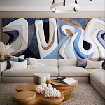 Арт-объект ручной работы Blue Abstraction из 4-х панелей варинант исполнения - 1 | Loft Concept в Москве