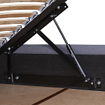 Кровать двуспальная серая с основанием из массива дерева с мягким изголовьем Velour Beds варинант исполнения - 3 | Loft Concept в Москве