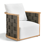 Дизайнерское уличное кресло из массива дерева с плетеной спинкой PALINFRASCA Armchair варинант исполнения - 6 | Loft Concept в Москве