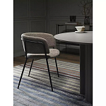 Стул полукруглый с каркасом из металла и мягким сиденьем и спинкой Soft Chenille варинант исполнения - 5 | Loft Concept в Москве