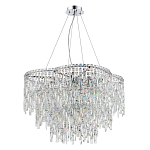 Люстра подвесная с хрустальными подвесками и металлическим основанием цвета Хром Ludivine Lighting варинант исполнения - 1 | Loft Concept в Москве