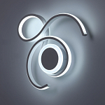 Бра белого цвета с изогнутыми световыми линиями и круглым основанием Luke Lampco Tracer Lamp варинант исполнения - 3 | Loft Concept в Москве