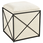 Пуф бежевый с черной металлической рамой Beige Pouf варинант исполнения - 4 | Loft Concept в Москве