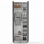 Двухдверный шкаф белого цвета Strict Lines варинант исполнения - 4 | Loft Concept в Москве