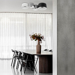 Потолочный светильник с 2-мя цилиндрическими абажурами серого и черного цвета Urban Dome варинант исполнения - 7 | Loft Concept в Москве