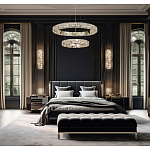 Люстра из 2-х колец с мозаичным хрустальным оформлением Sparks of Crystal варинант исполнения - 2 | Loft Concept в Москве