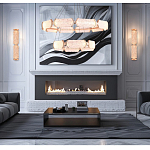 Люстра с 2-мя кольцами с текстурным природным рисунком IceFlame варинант исполнения - 6 | Loft Concept в Москве