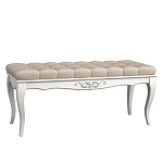 Банкетка из массива бука с бежевой обивкой из велюра White Provence варинант исполнения - 1 | Loft Concept в Москве