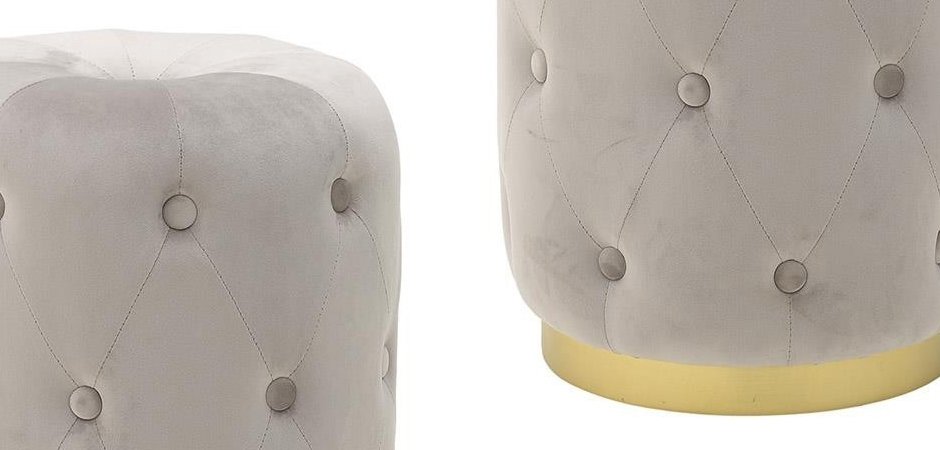 Пуф Capitone Gold Stripe Gray Пуф Capitone Gold Stripe Gray - Loft-Concept