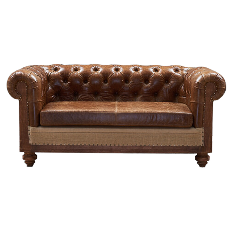 Диван Deconstructed Chesterfield Sofa double Brown leather Коричневый ivory ( слоновая кость ) Диван Deconstructed Chesterfield Sofa double Brown leather