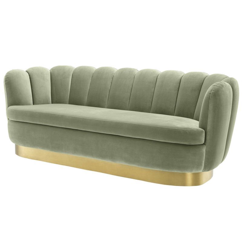 Диван Eichholtz Sofa Mirage pistache green Зеленый шалфей Латунь Диван Eichholtz Sofa Mirage pistache green