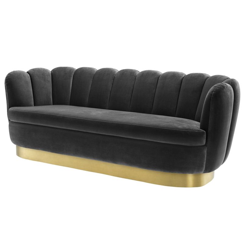Диван Eichholtz Sofa Mirage dark grey Серый Латунь Диван Eichholtz Sofa Mirage dark grey