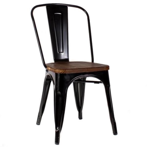 Кухонный стул Tolix Chair Wood Black Черный Кухонный стул Tolix Chair Wood Black