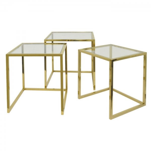 Набор из 3-х столов Goldika Table Глянцевое золото Набор из 3-х столов Goldika Table