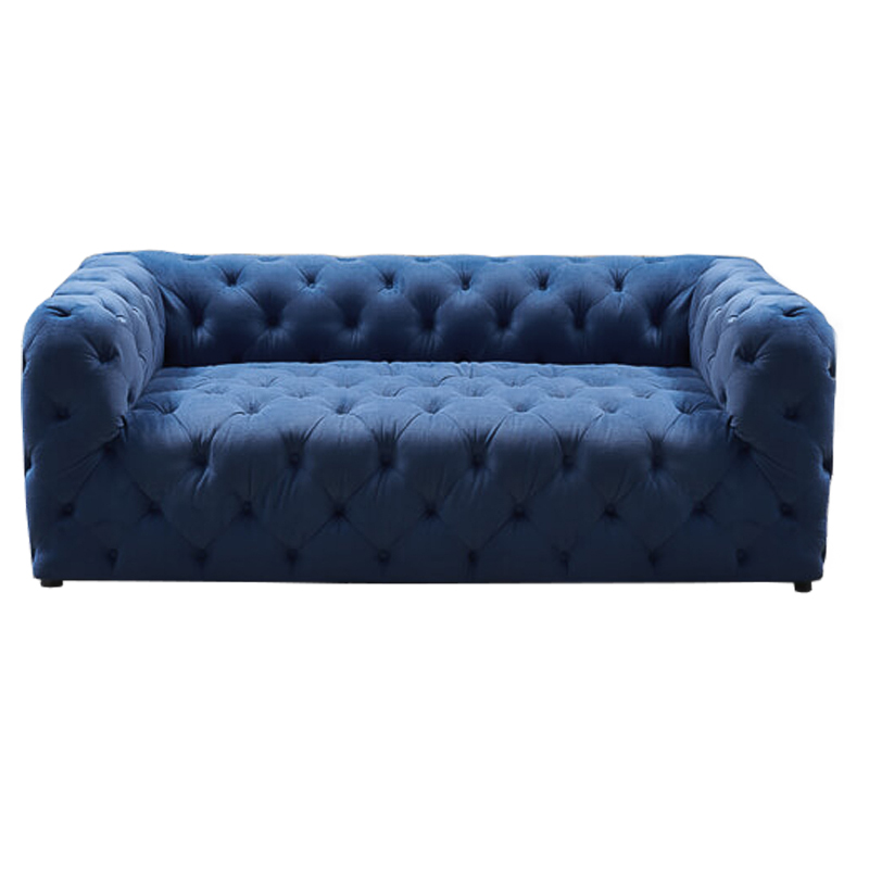 Диван Soho tufted blue velor Синий Диван Soho tufted blue velor