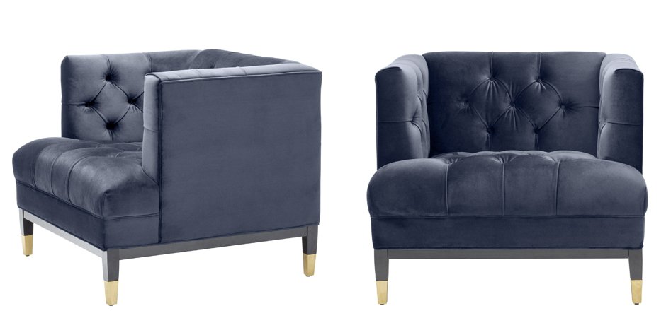 Кресло Eichholtz Chair Castelle Blue - фото