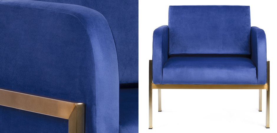 Кресло Velvet Ardmore Chair blue - фото