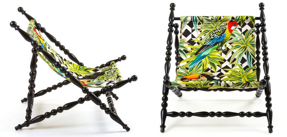 Стул Seletti Heritage Foldable Deckchair Parrots Стул Seletti Heritage Foldable Deckchair Parrots - Loft-Concept