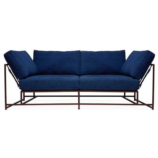 Двухместный диван Indigo Denim and copper Two Seat Sofa Индиго Двухместный диван Indigo Denim and copper Two Seat Sofa