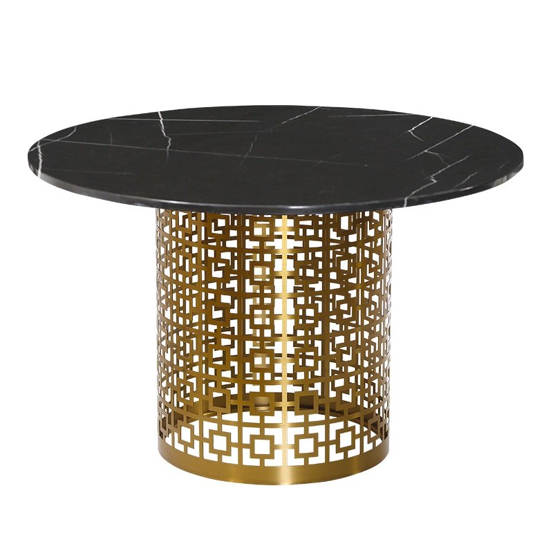 Обеденный стол Artesia Dining Table Black Глянцевое золото Черный Обеденный стол Artesia Dining Table Black